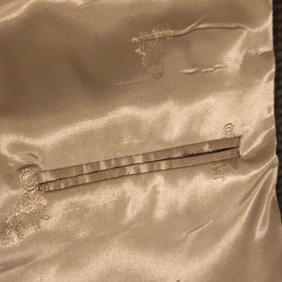 SAKS FIFTH AVENUE Men’s Houndstooth Camel Hair Brown and Black Blazer Sz 44R - Picture 11 of 13